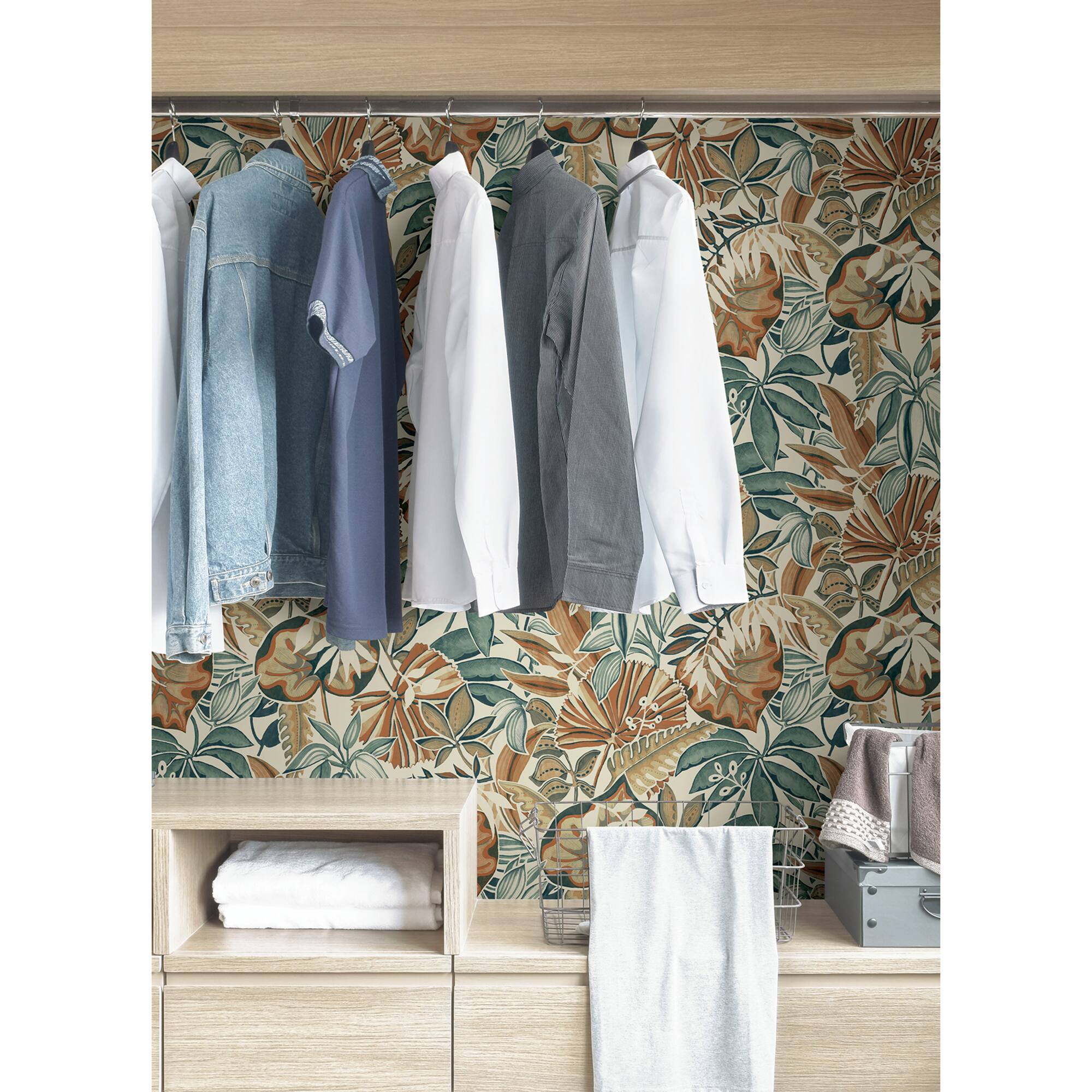 Caroline et Bettina Spice Feuilles Peel & Stick Wallpaper